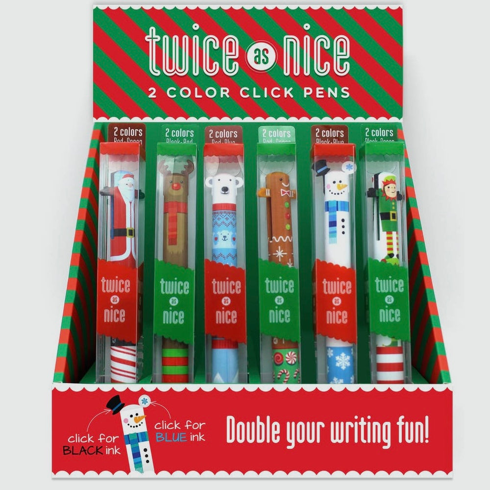 Twice as Nice Holiday 2 Color Click Pens