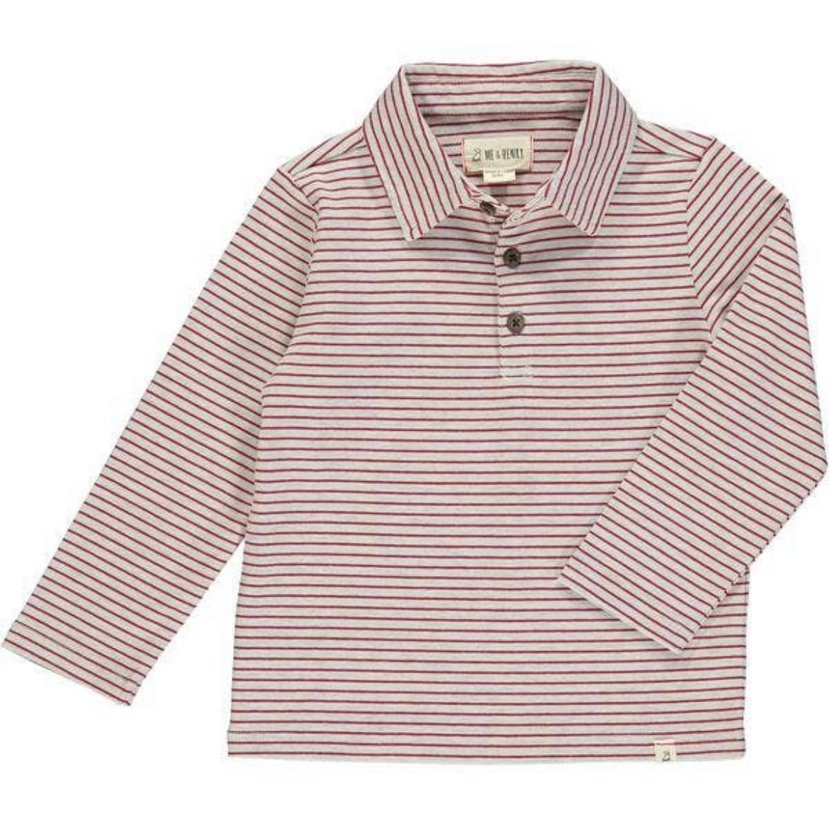 Front-view of the Seymour Red Stripe Polo