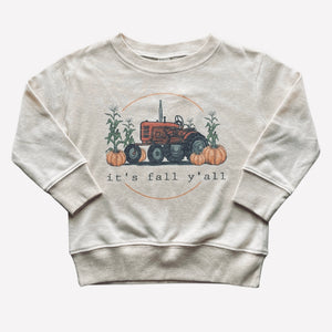 It's Fall Y'all Tractor Long-Sleeve Onesie/Shirt